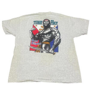 Vintage 90s Filipino Strength Men XL Tunay na Pinoy Spirit Gray Shirt Hanes Gym